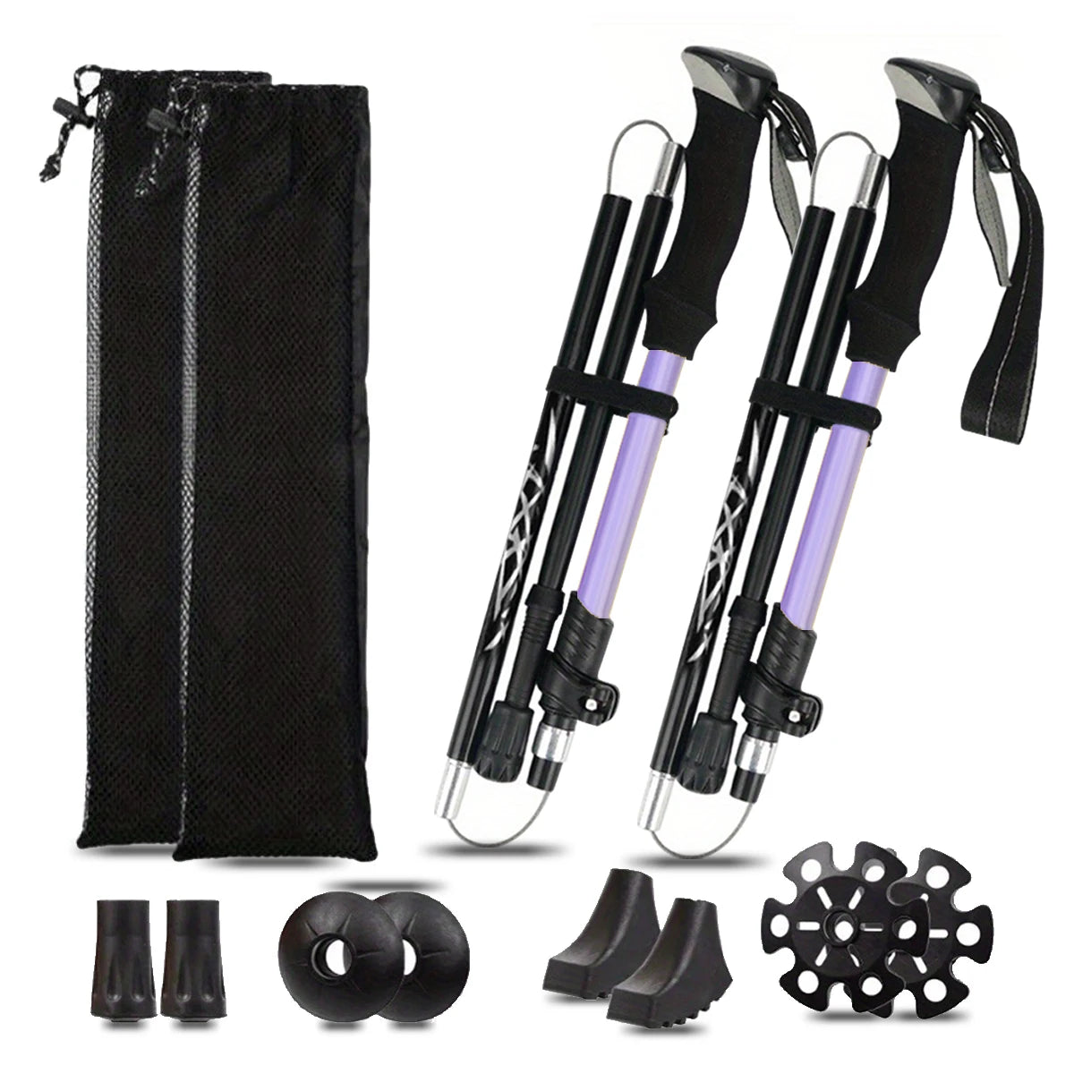 Ultralight Aluminum Alloy Five Section Folding Trekking Pole