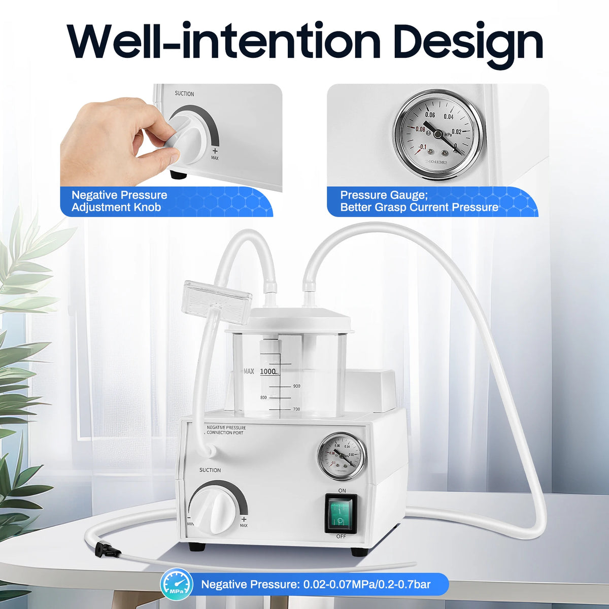 Portable Electric Suction Aspirator For Throat Secretion Removal