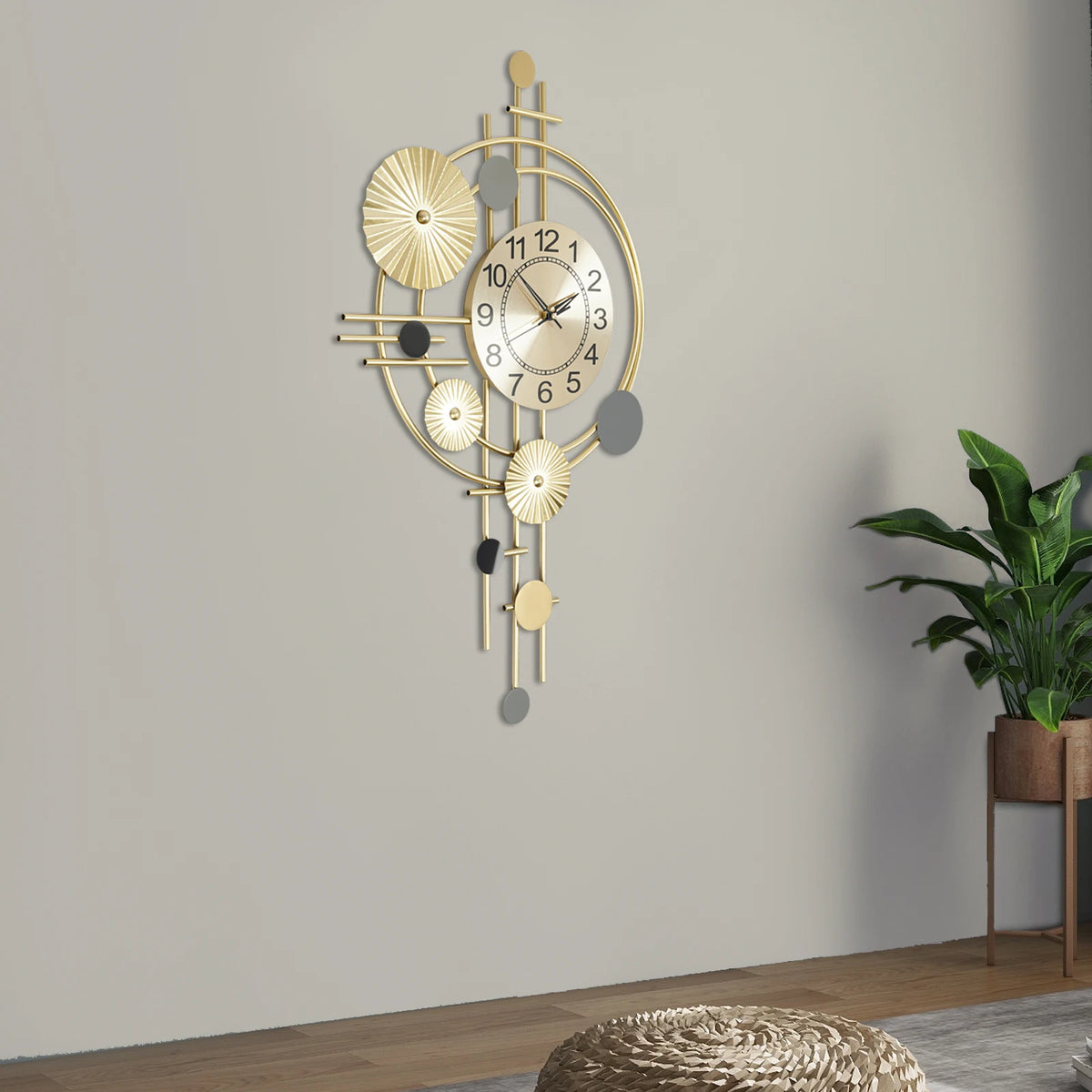 Decorative Wall Clock Silent Non Ticking For Living Room And Office Indoor Decor