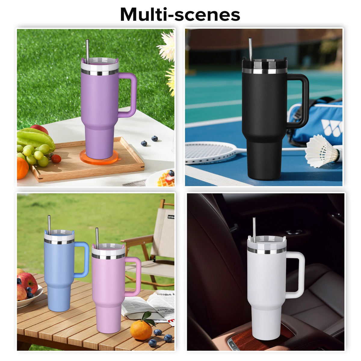 Fastsub Vacuum Insulated Stainless Steel Tumbler With Handle Straw