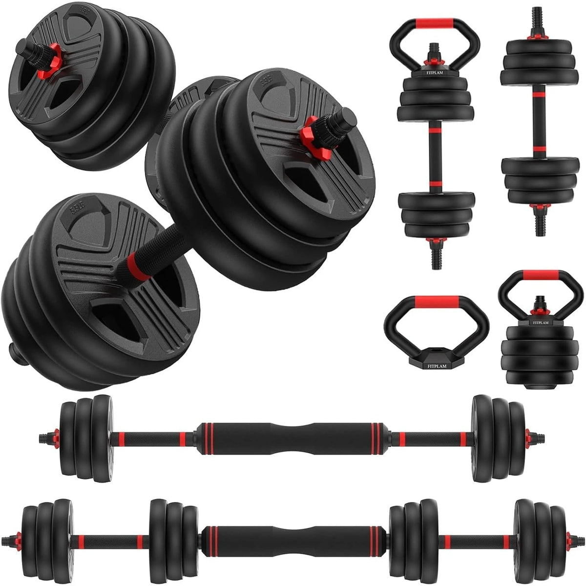 FED Fitness Adjustable Multi Function Dumbbell And Barbell Set