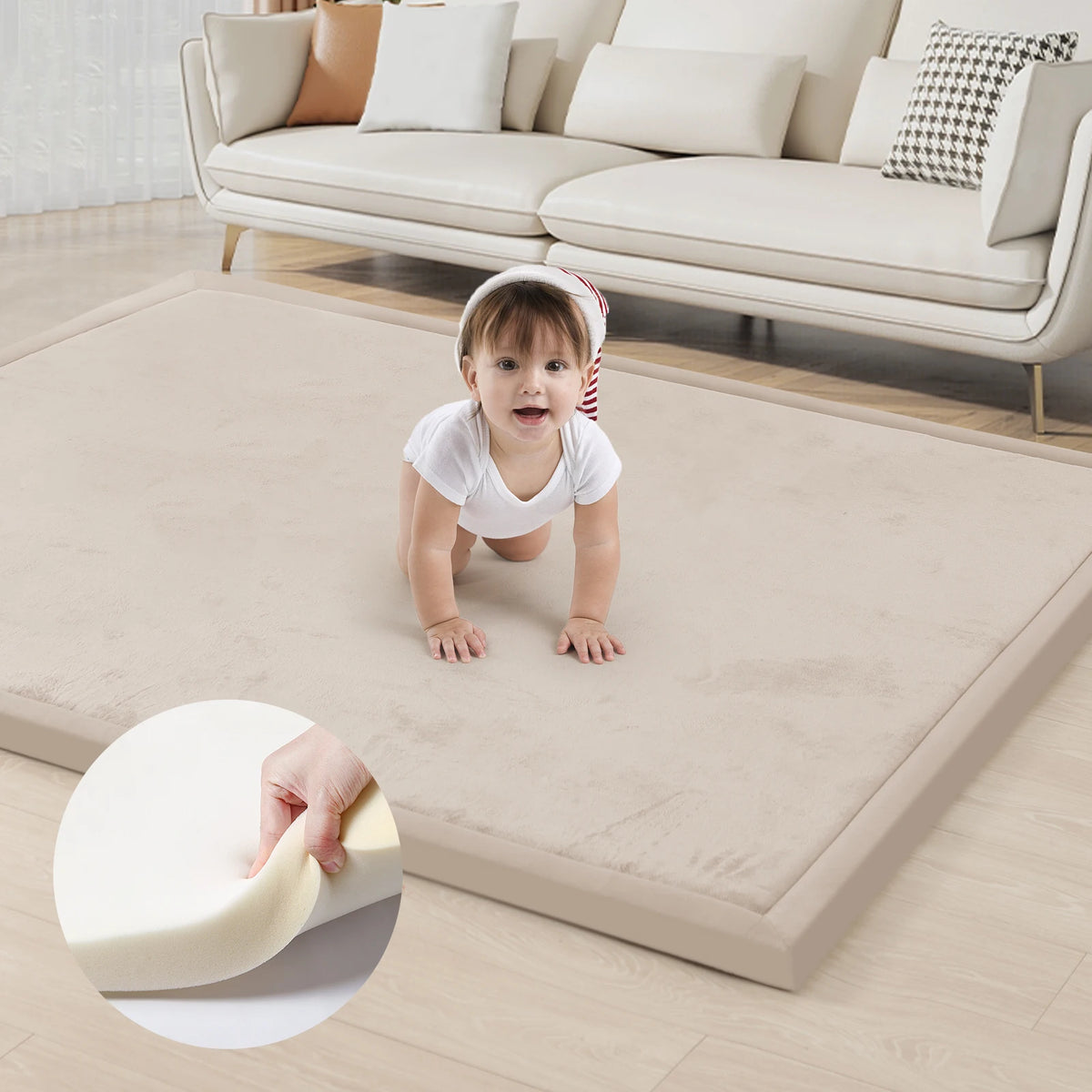 PaPaMat Memory Foam Playpen Mat With Non Slip Living Room