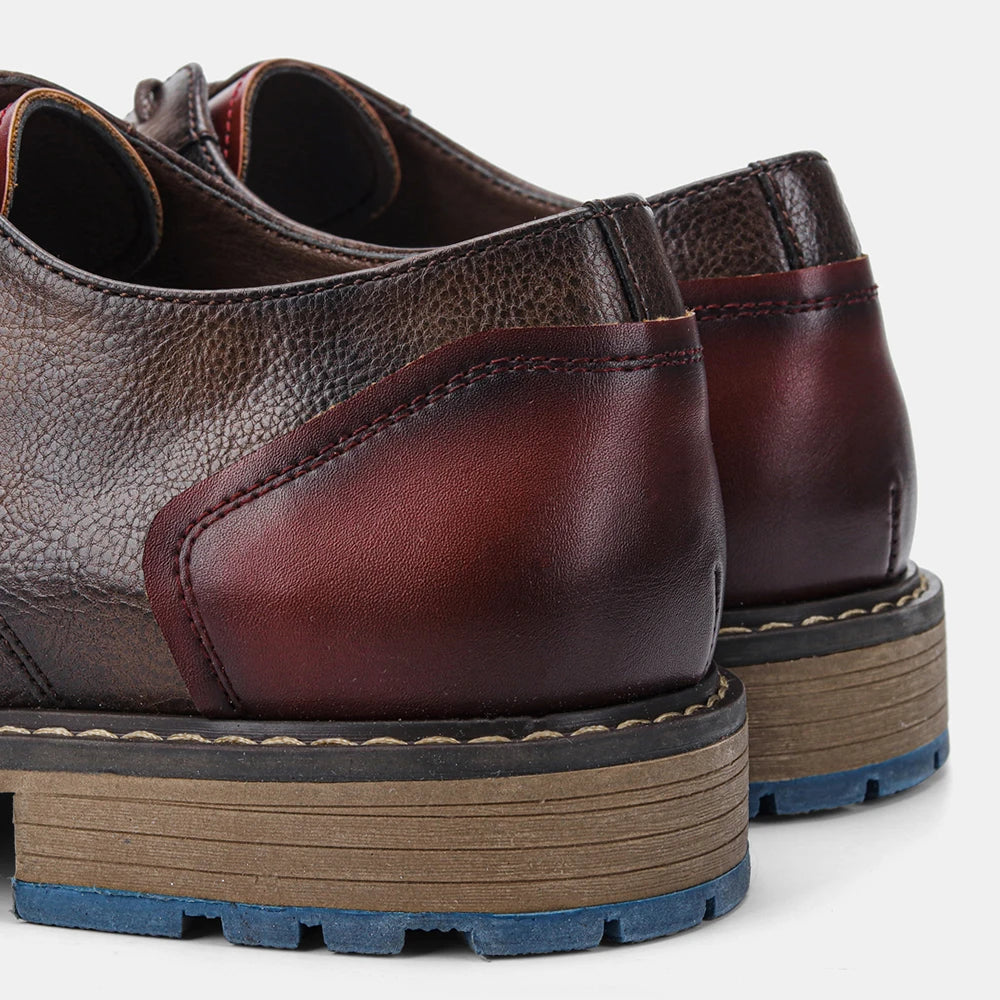 Hecrafted Men Casual Lace Up Leather Oxford Derby Shoes