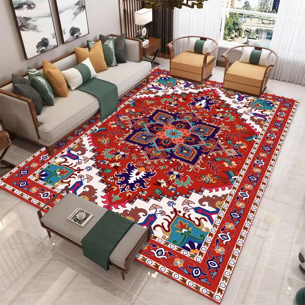 European Retro Carpet Living Room Non Slip Washable Soft Rug
