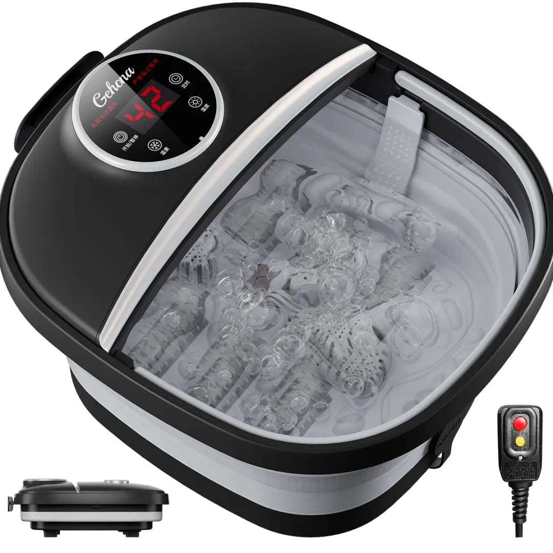 Collapsible Foot Spa Massager Electric Foldable Soaker Tub Remote Control