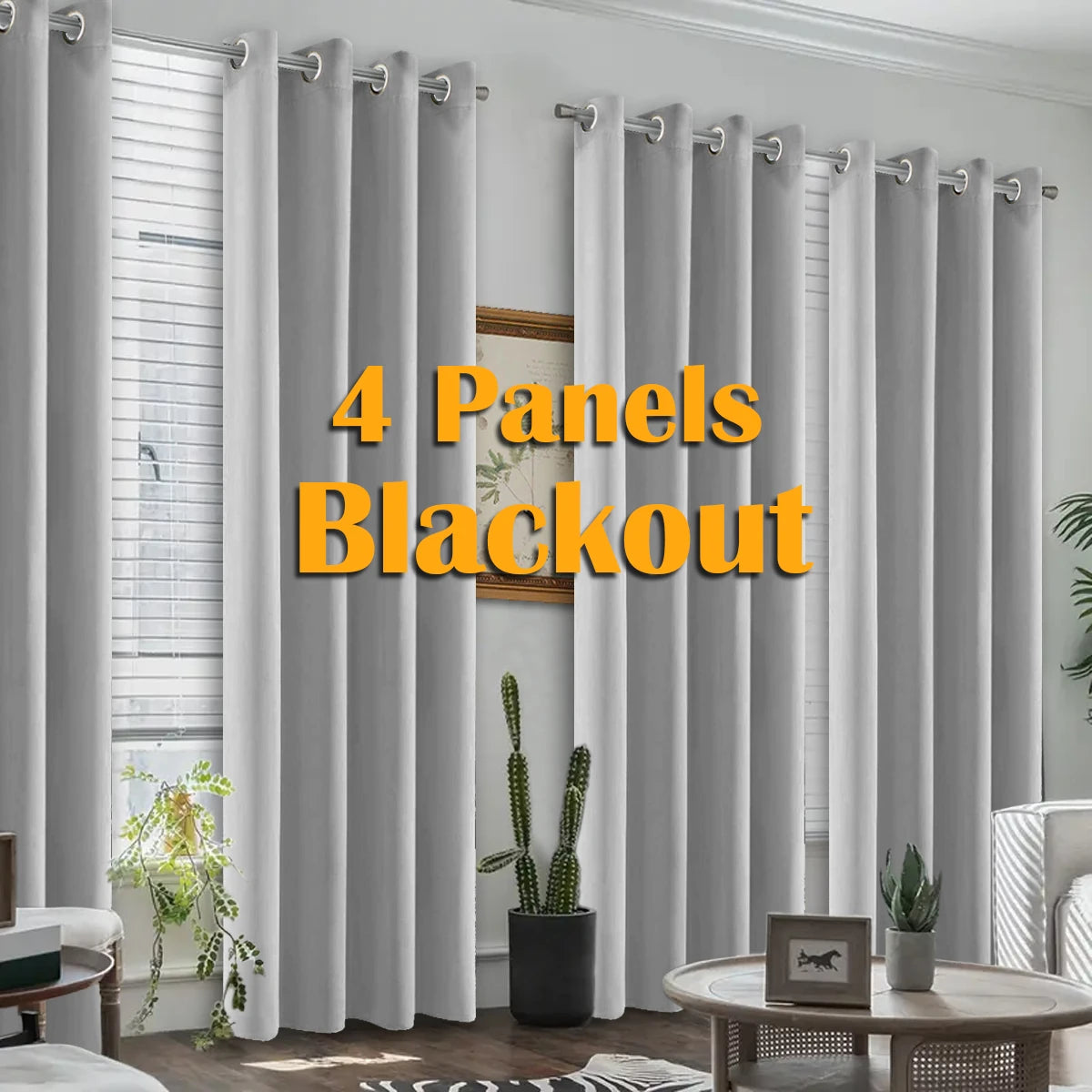 Premium Blackout Curtains With Grommet Top Heat Insulated Window Drapes