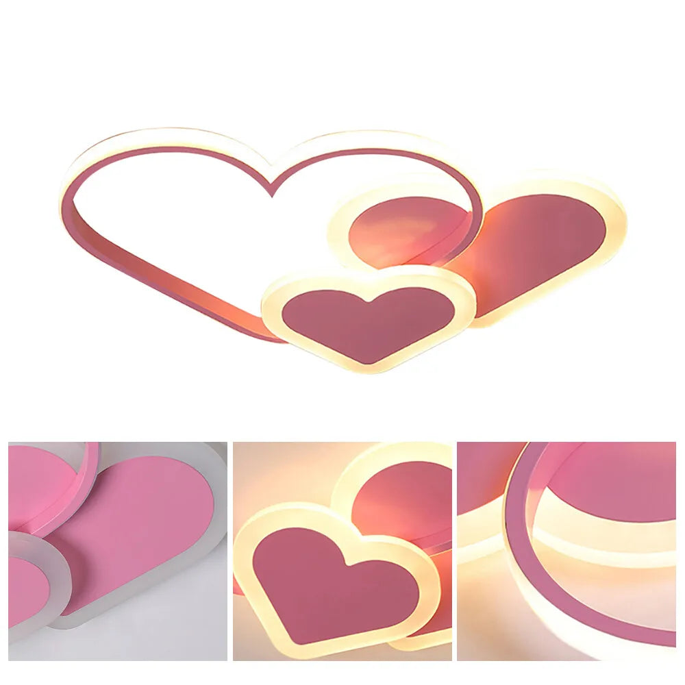 Heart Shaped LED Ceiling Lamp With Remote 36W 3000K-6000K Bedroom