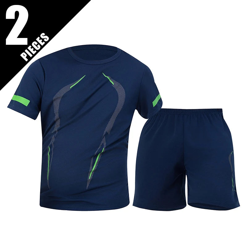 Men Breathable Quick Dry Mesh Sports T Shirt And Shorts