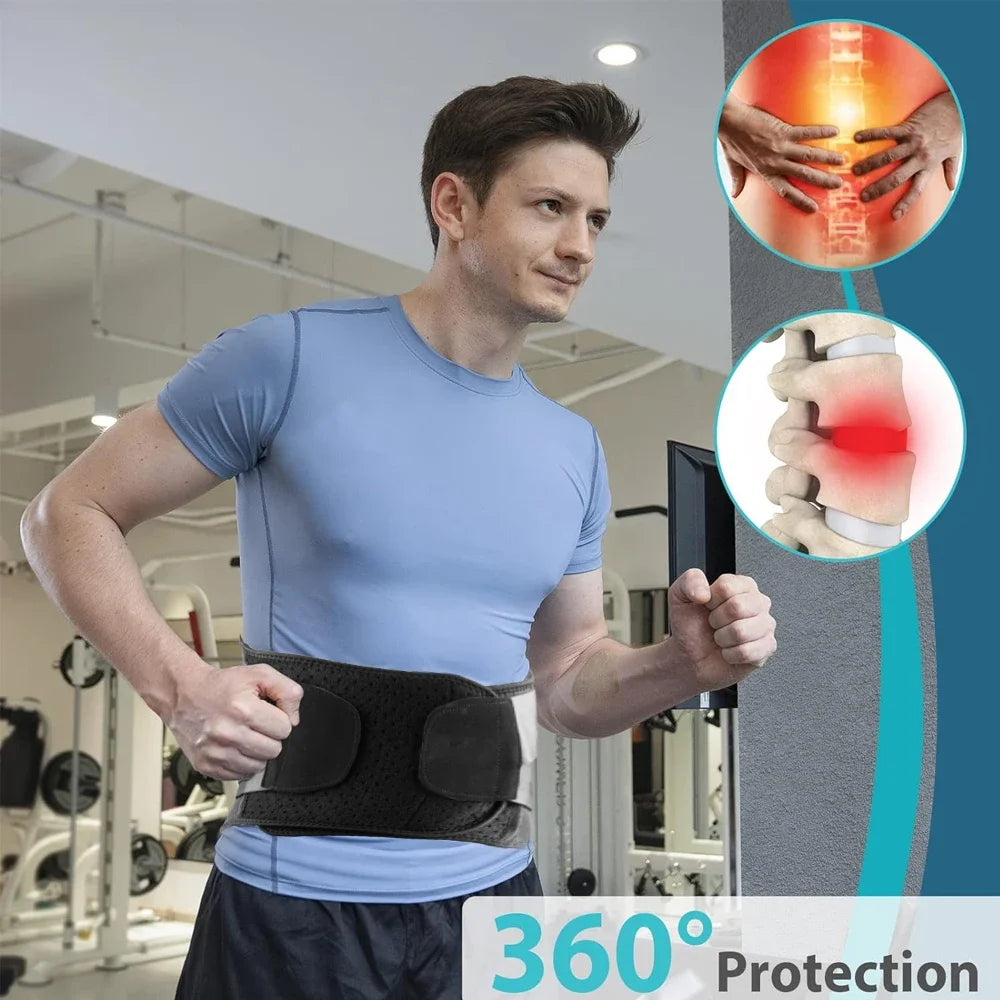 Breathable Lumbar Support Belt With Adjustable Straps Relieves Back Pain