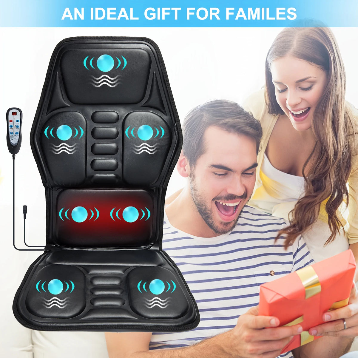 Homemassa Heated Massage Chair Pad With Nine Modes Pain Relief