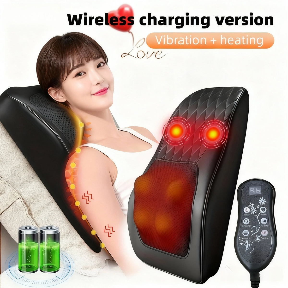 JAIYORL Electric Shiatsu Neck Massager Pillow With Heating And Vibration
