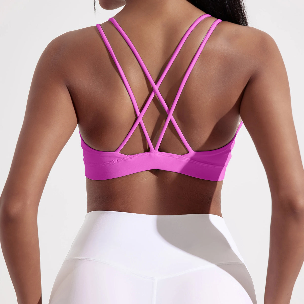 High Support Women Cross Back Sports Bra With Chest Pad