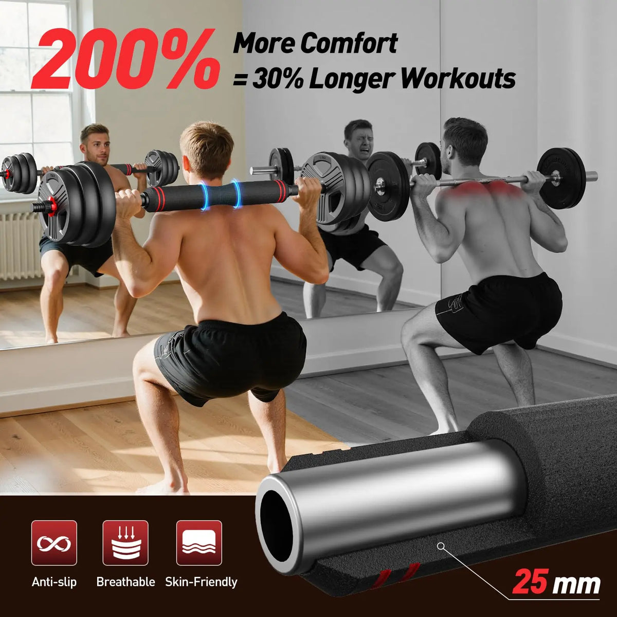 FED Fitness Adjustable Multi Function Dumbbell And Barbell Set