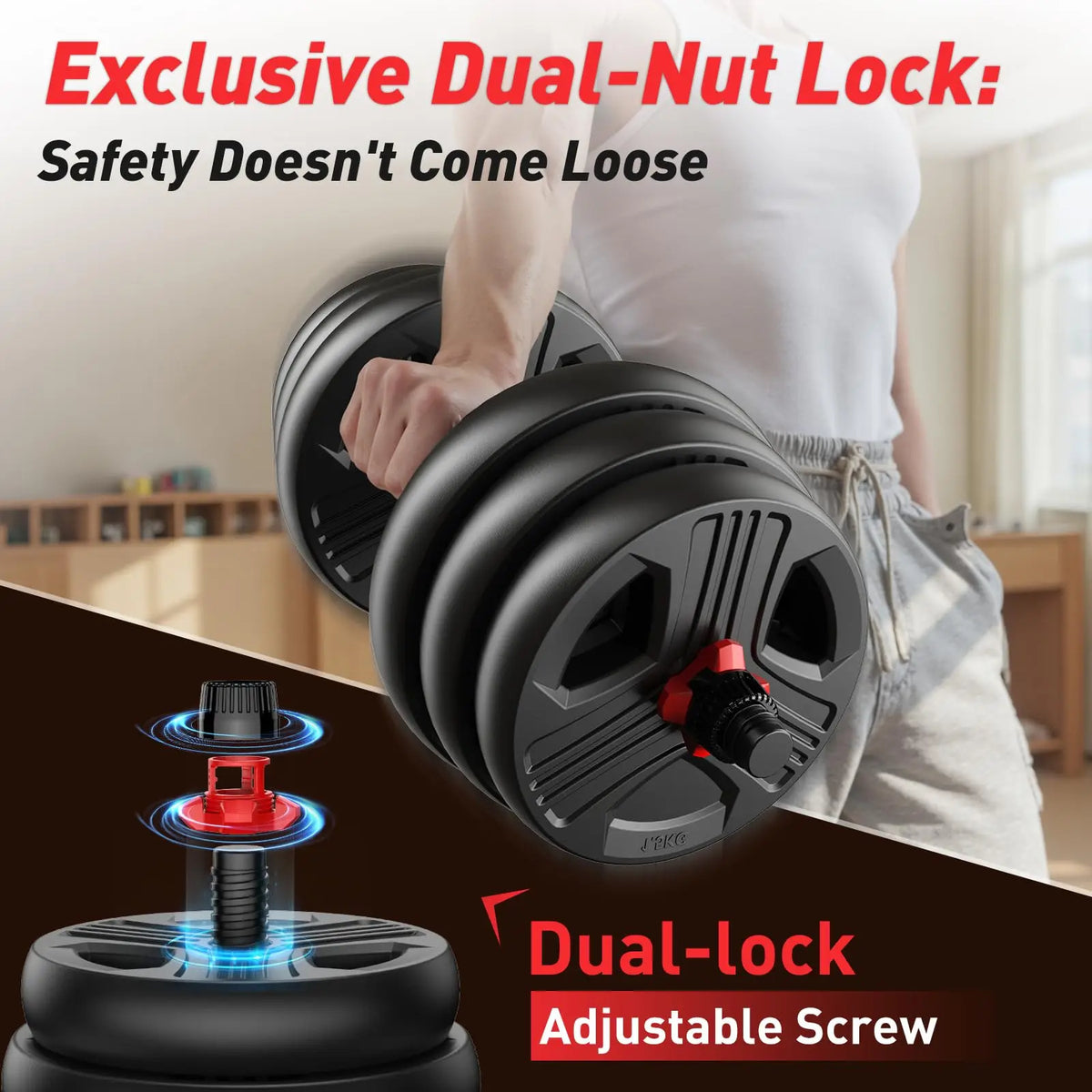 FED Fitness Adjustable Multi Function Dumbbell And Barbell Set