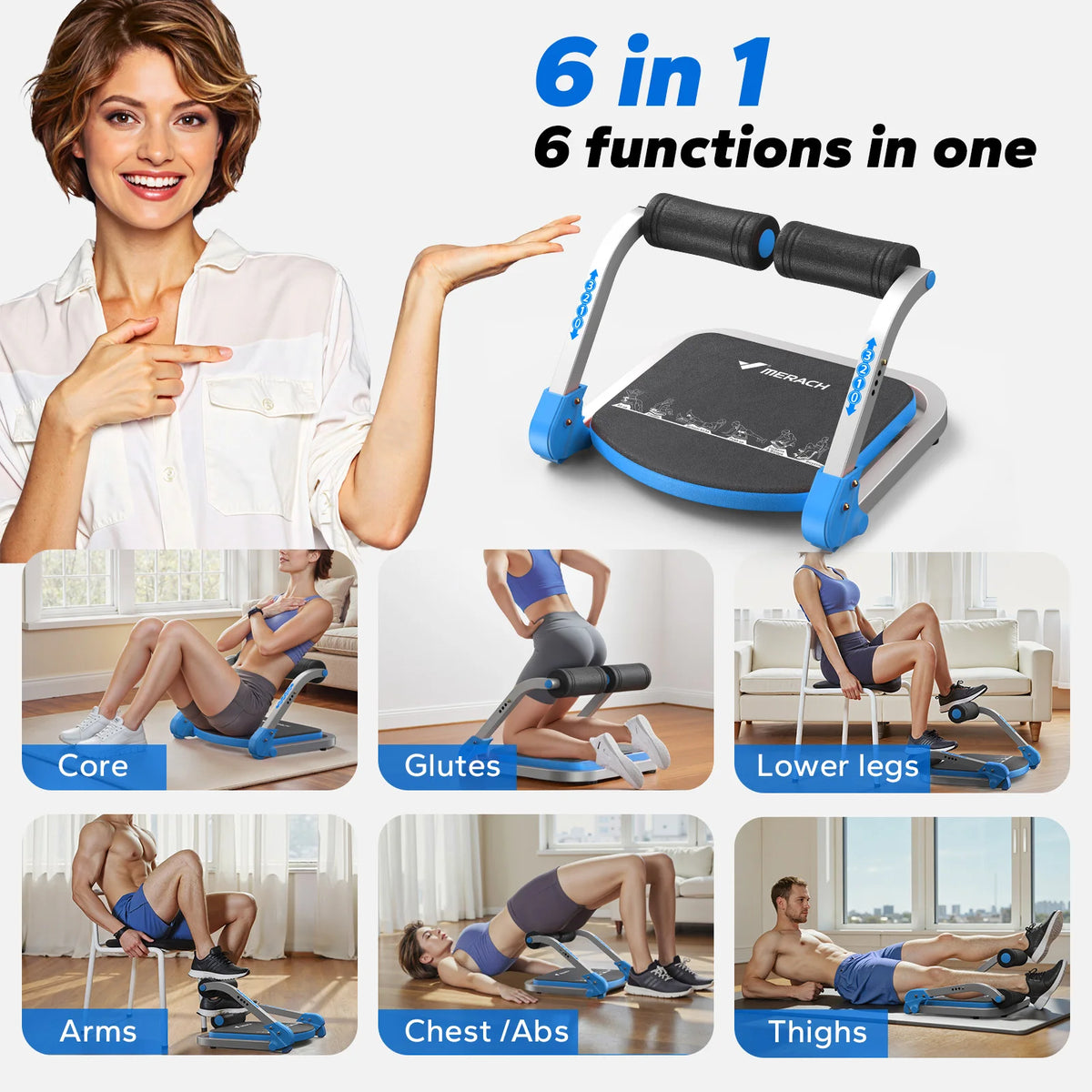 Merach Automatic Rebound Ab Crunch Machine For Home Workouts