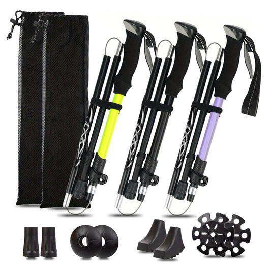 Ultralight Aluminum Alloy Five Section Folding Trekking Pole