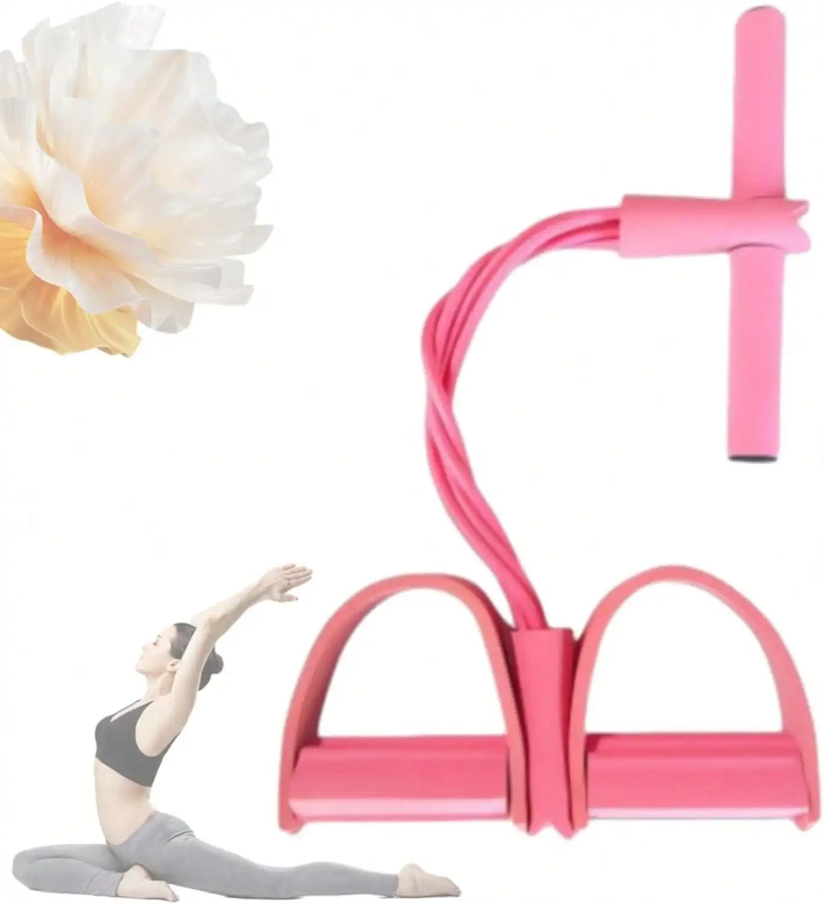 Natural Rubber Pedal Resistance Bands With Handles Multifunctional Yoga Fitness Equipment