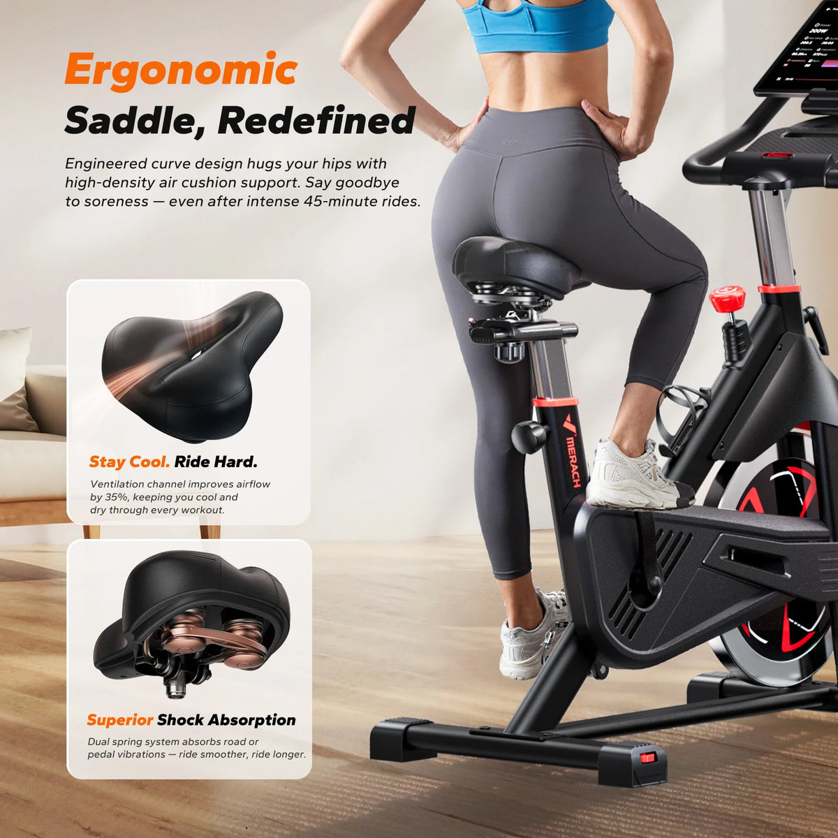 Merach Indoor Cycling Exercise Bike With Magnetic Resistance And Bluetooth