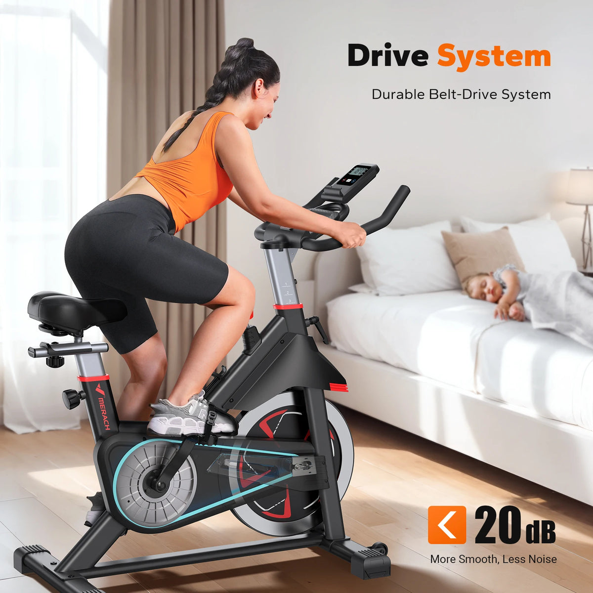 Merach Indoor Cycling Exercise Bike With Magnetic Resistance And Bluetooth