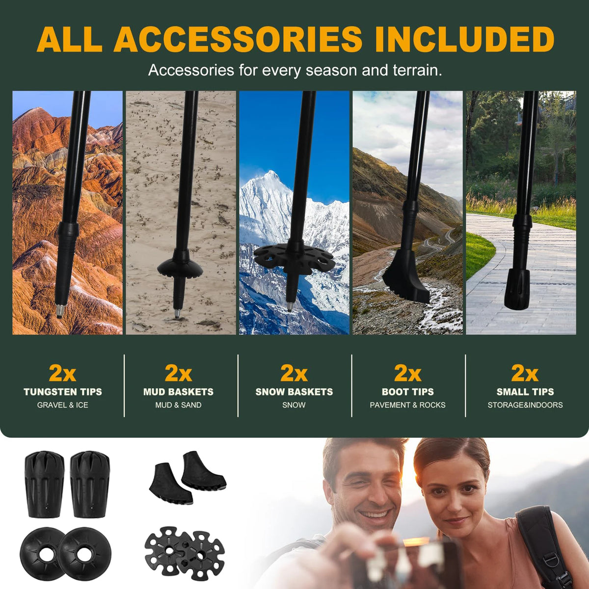 Ultralight Aluminum Alloy Five Section Folding Trekking Pole