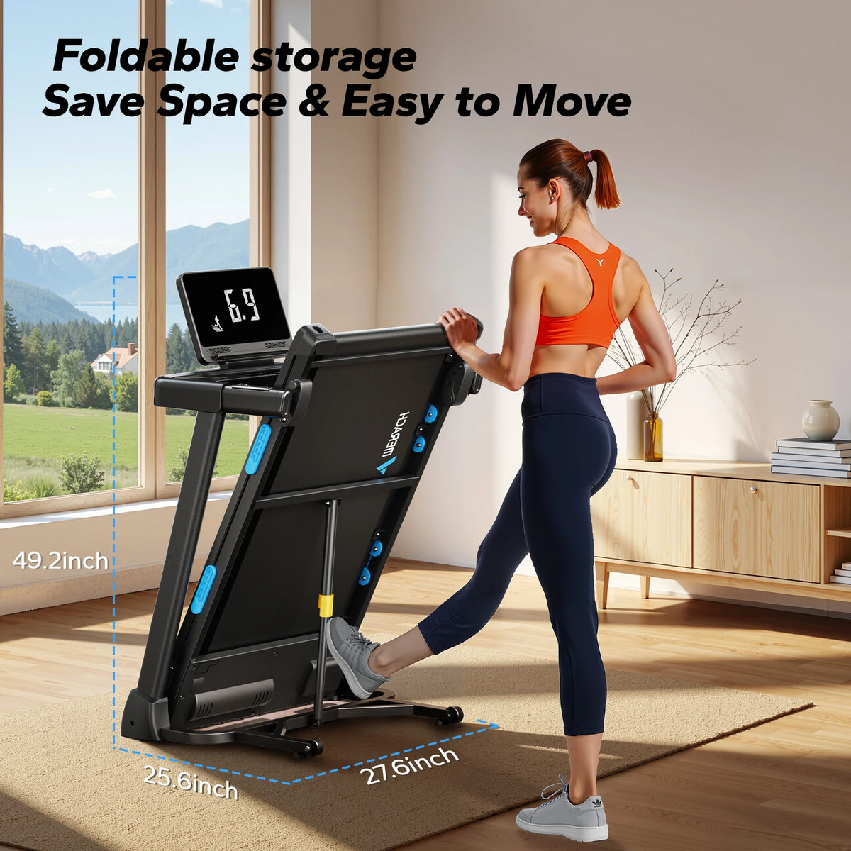 Merach Foldable Treadmill With Incline And Heart Rate Monitoring