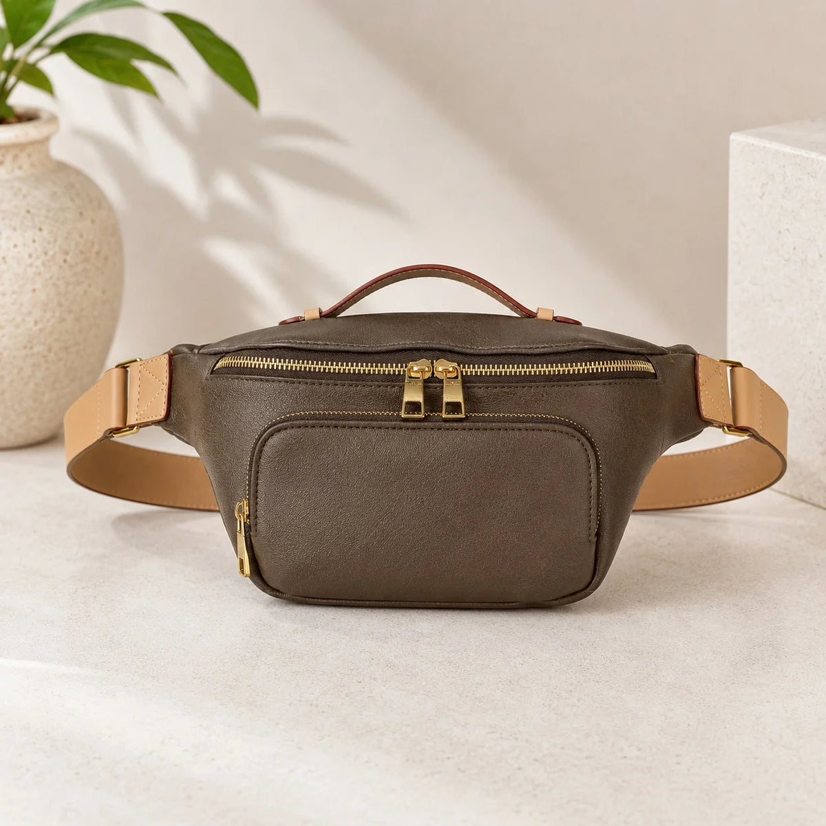Luxury Classic Pattern Patent Leather Waist Bag Fashion