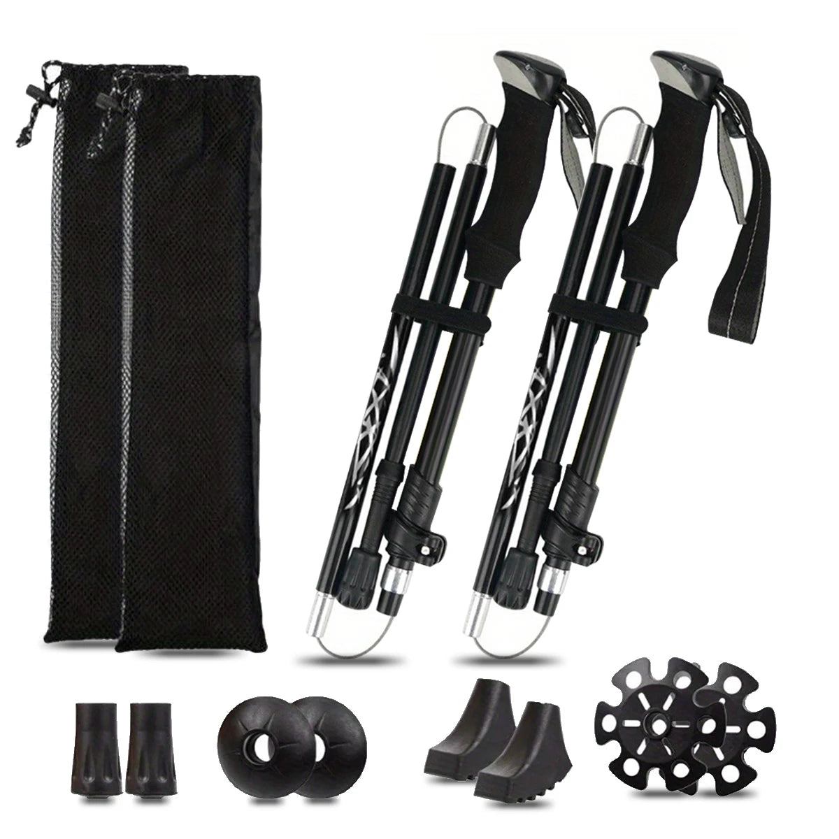 Ultralight Aluminum Alloy Five Section Folding Trekking Pole