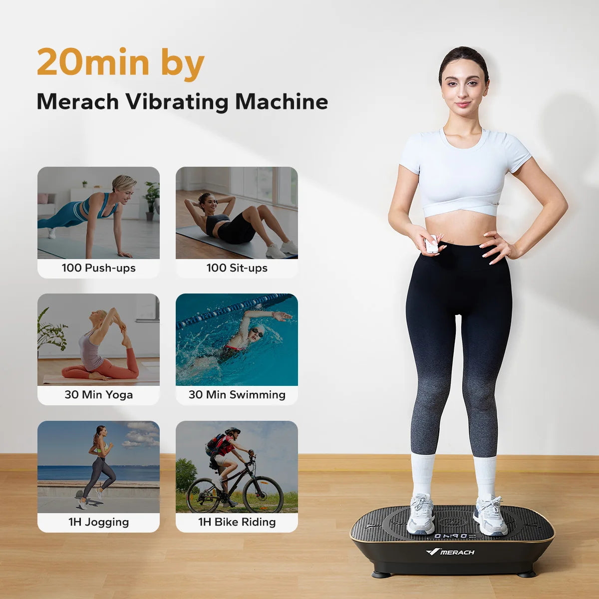 MERACH Vibration Plate Exercise Machine For Full Body Workout And Weight Loss