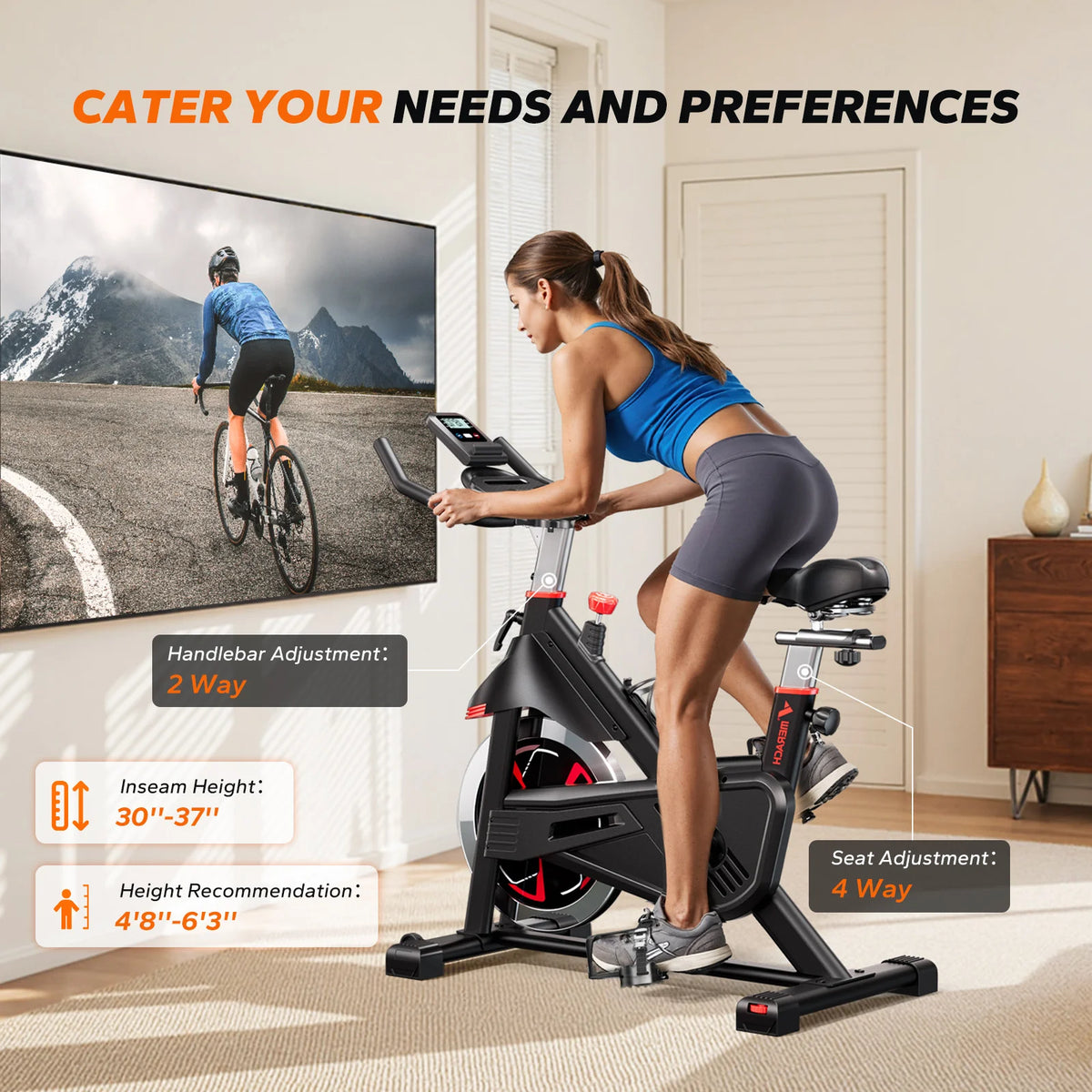 Merach Indoor Cycling Exercise Bike With Magnetic Resistance And Bluetooth