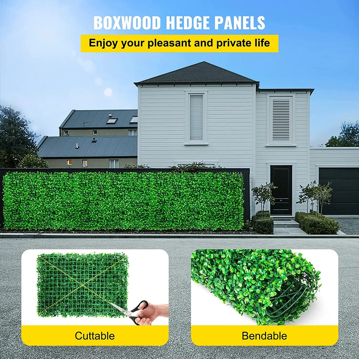 SucceBuy Artificial Boxwood Hedge Wall Panel Fake Grass Screen