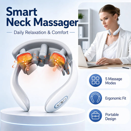 Paquin Ergonomic Neck Massager With Five Massage Modes And Portability