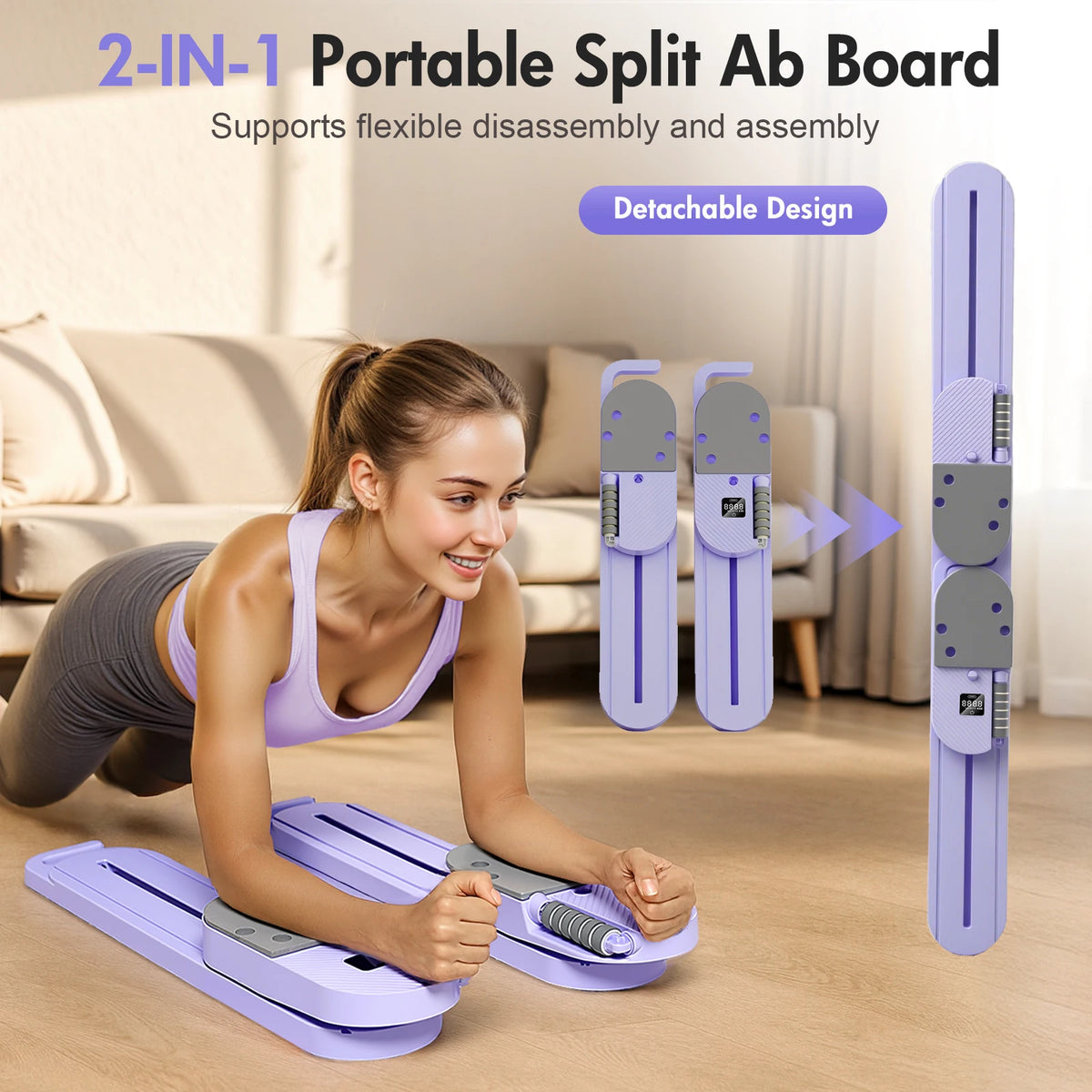 2in1 Split Ab Pilates Board Portable Core and Leg Trainer