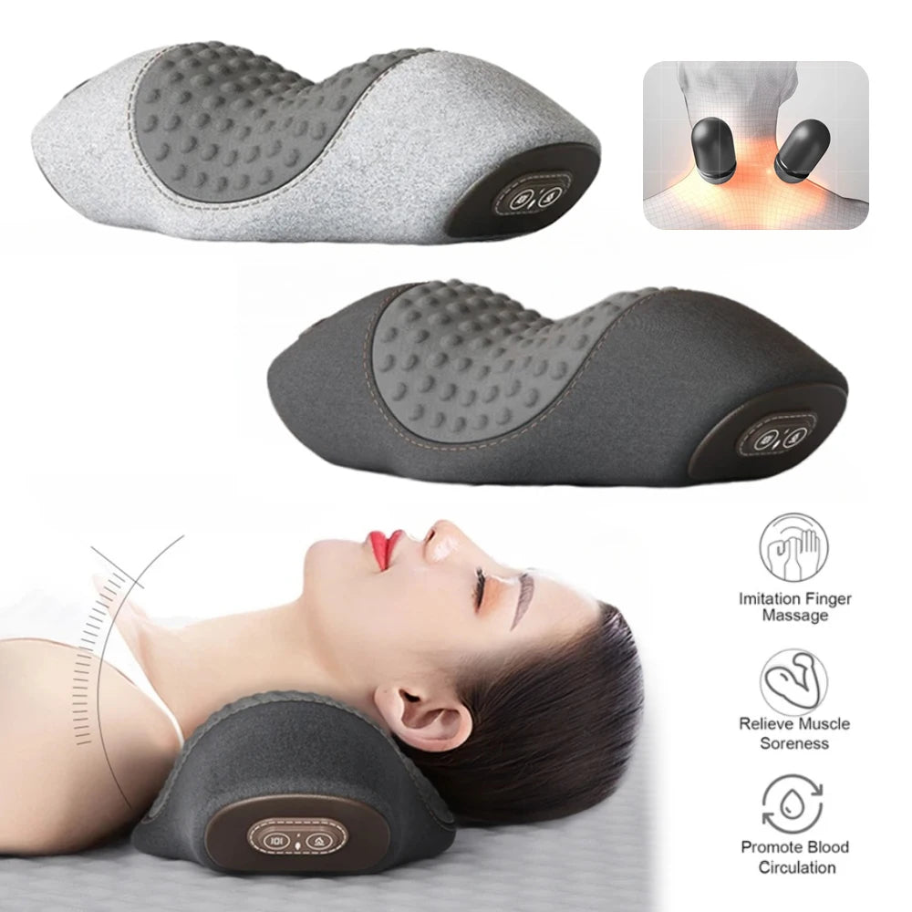 PAQIN Neck Massager Pillow Cervical Stretcher Heating Massage Support