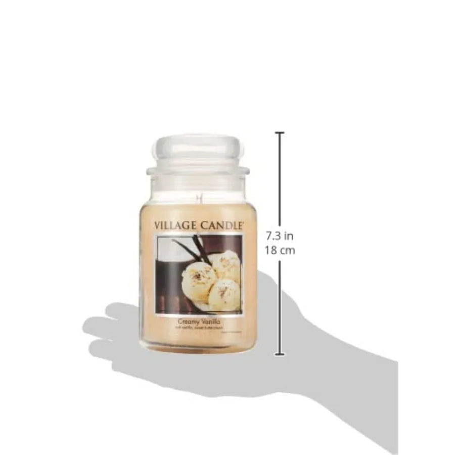 Creamy Vanilla Large Glass Apothecary Jar, Scented Candle, 21.25 oz., Ivory