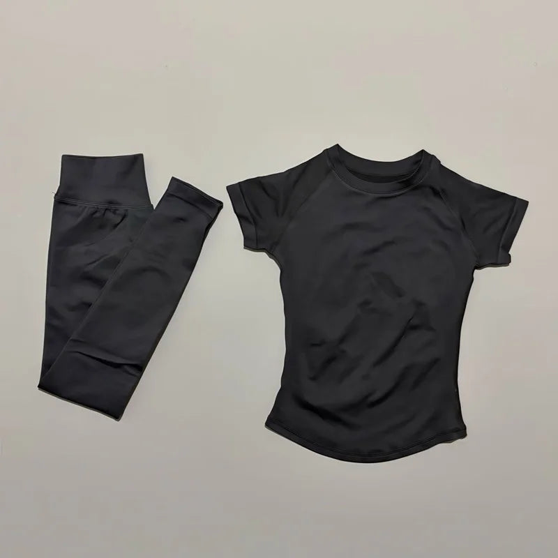 Histello Women Seamless Fitness Set With Butt Lifting Leggings