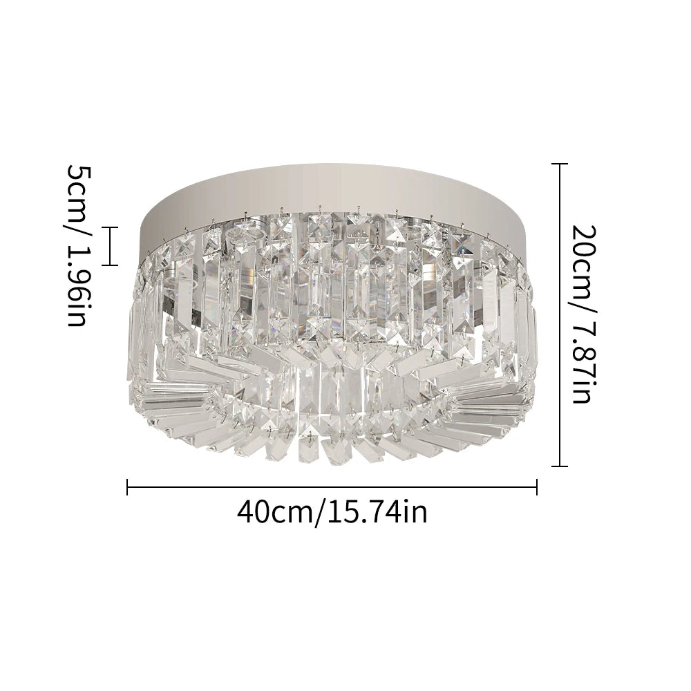 VETRULUS Gold Crystal Ceiling Lamp Modern LED Chandelier For Living Room