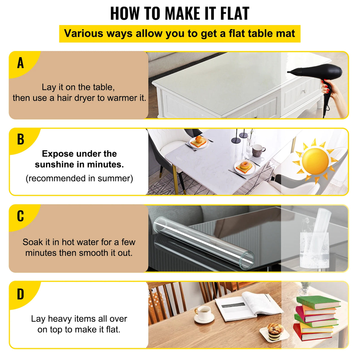 PVC Table Cloth Desk Protector For Dining Table Durable