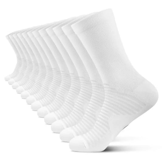 PAPLUS Athletic Crew Compression Socks 6 Pairs for Men and Women, Running Socks With Arch Support