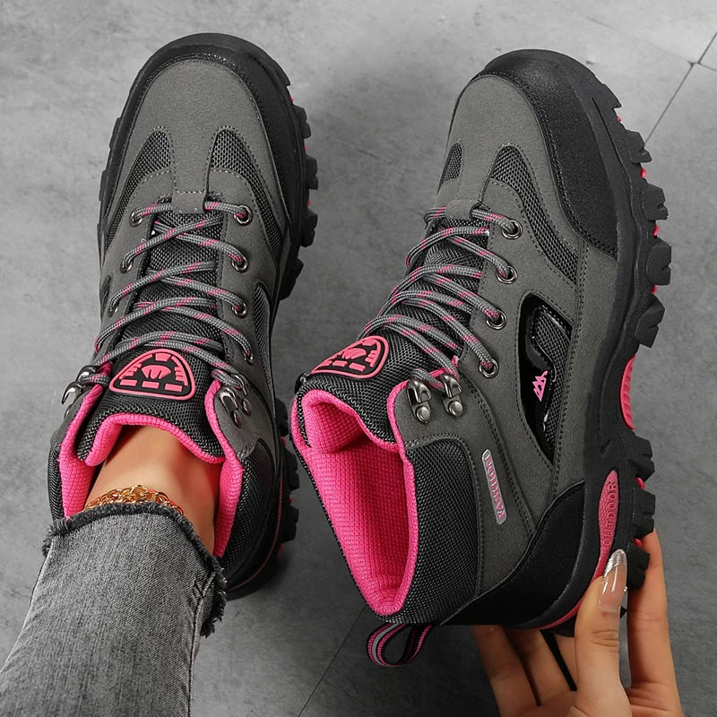 DASDOS Women's Waterproof Hiking Boots With Lace Up Closure