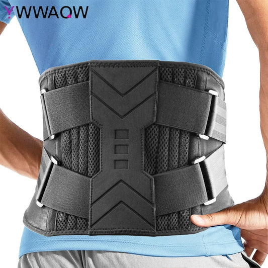 Breathable Lumbar Support Belt With Adjustable Straps Relieves Back Pain