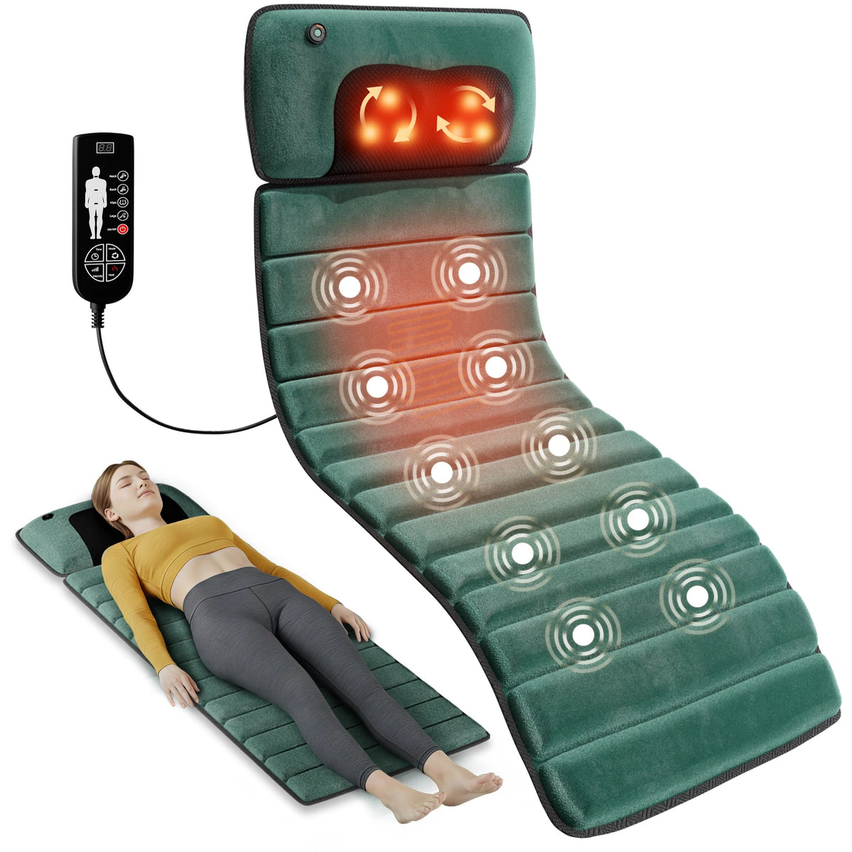 Full Body Massage Mat With Heat And Detachable Massager Pad