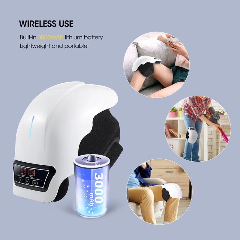 Cordless Knee Massager With Heating And Vibration 9 Gears