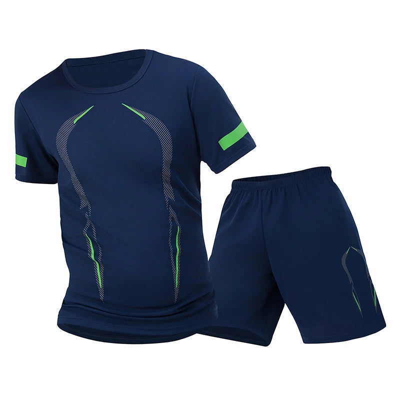 Men Breathable Quick Dry Mesh Sports T Shirt And Shorts