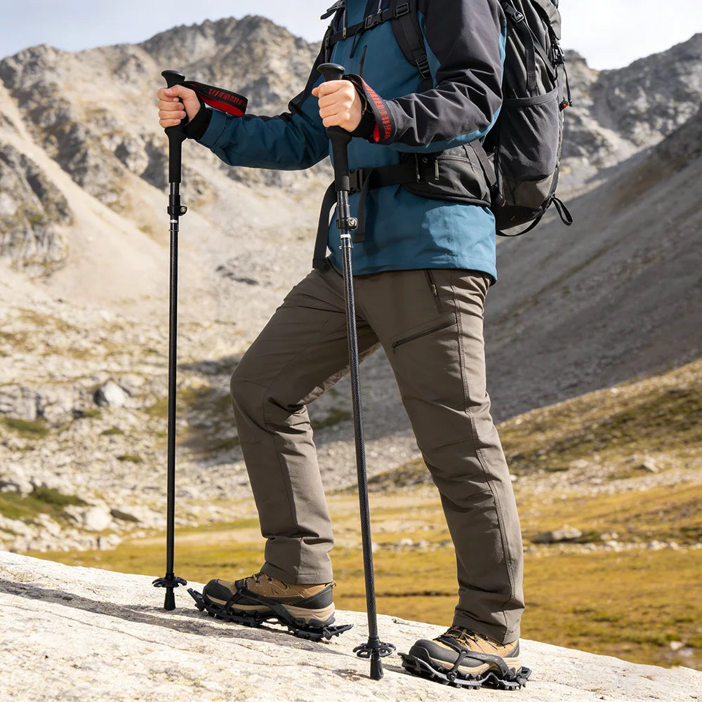 Okhealing Ultralight Carbon Fiber Folding Trekking Poles For Outdoor Hiking