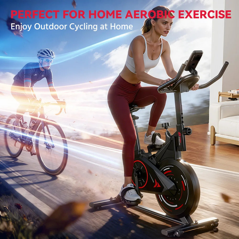 Botifly Folding Stationary Bike With LCD Display And Steel Frame