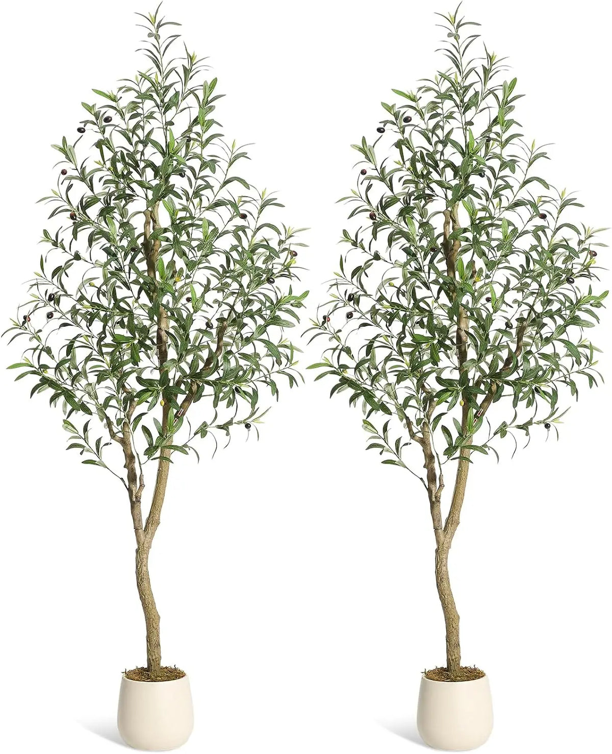 HiMISS Olive Trees Artificial Indoor Faux Silk Plant Potted in Planter