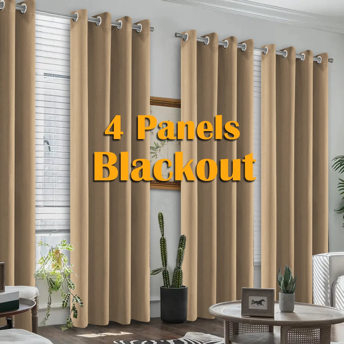 Premium Blackout Curtains With Grommet Top Heat Insulated Window Drapes