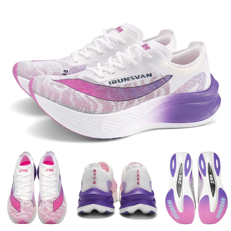 Irunsvan Nylon Carbon Plate Running Shoes Lightweight Marathon Sneakers