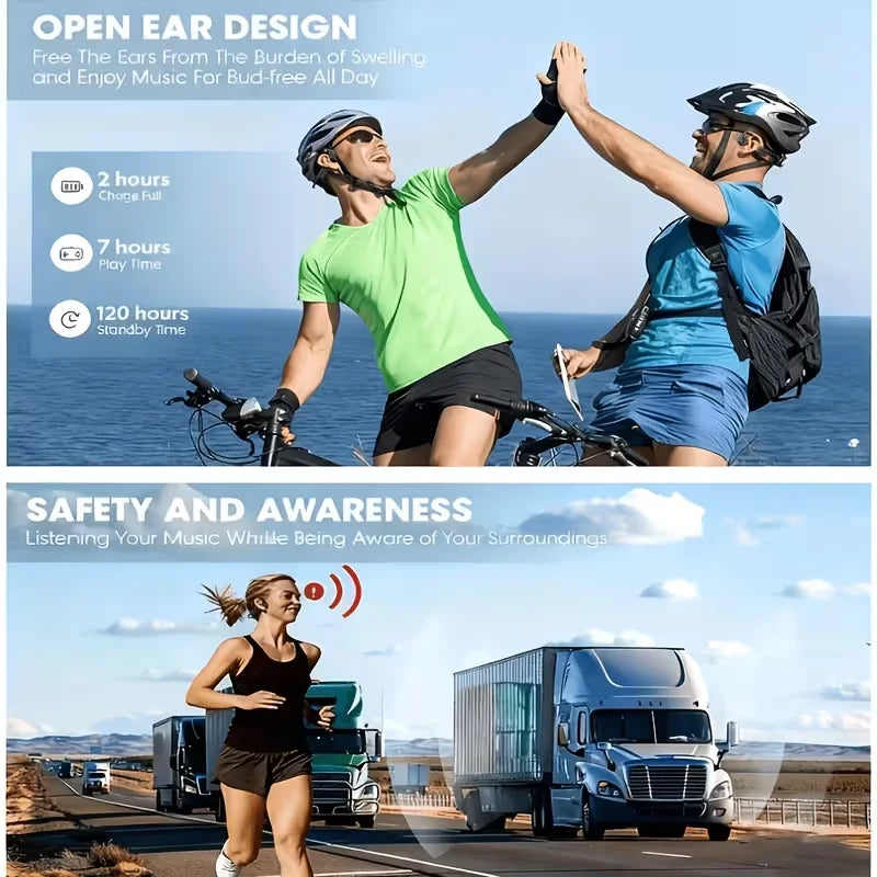 Wireless Bone Conduction Headphones With Microphone And Bluetooth 5.3