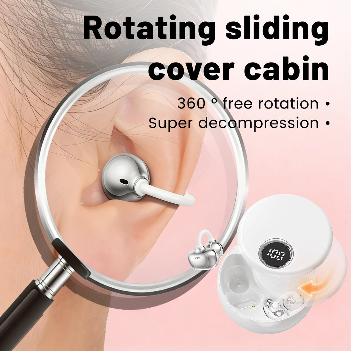 SHUKE Open Ear Clip True Wireless Bluetooth Headphones With Case